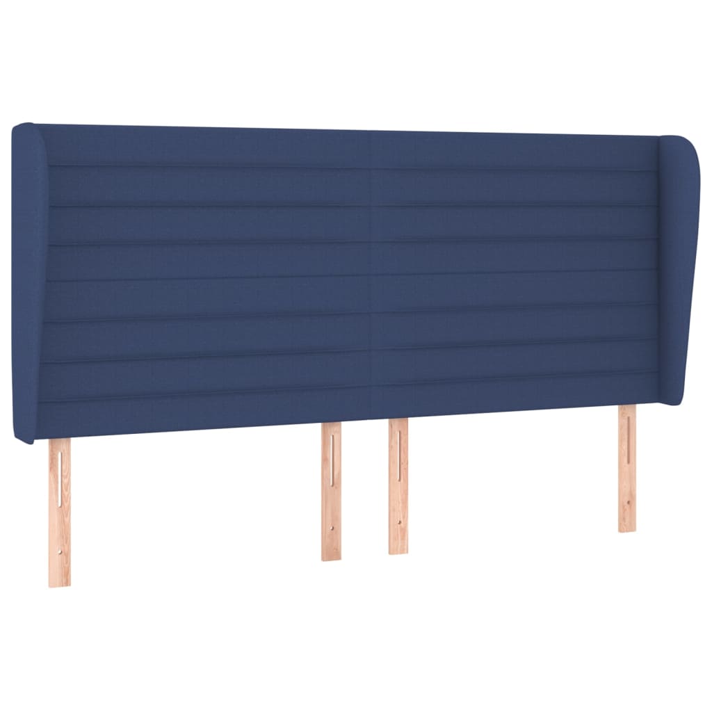 vidaXL Κρεβάτι Boxspring με Στρώμα Μπλε 200x200 εκ. Υφασμάτινο