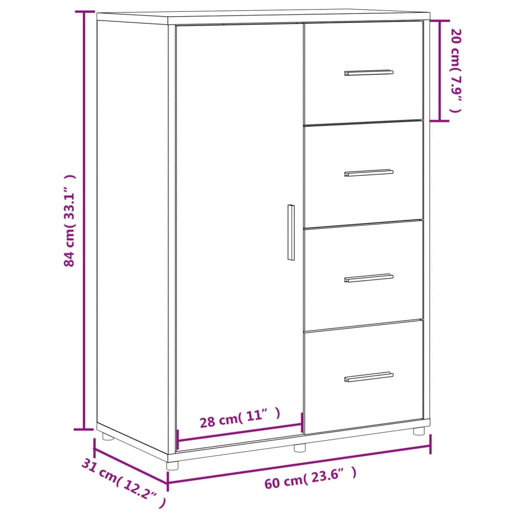 vidaXL Βοηθητικά Ντουλάπια 2 τεμ. Μαύρη 60 x 31 x 84 εκ. Επεξεργ. Ξύλο