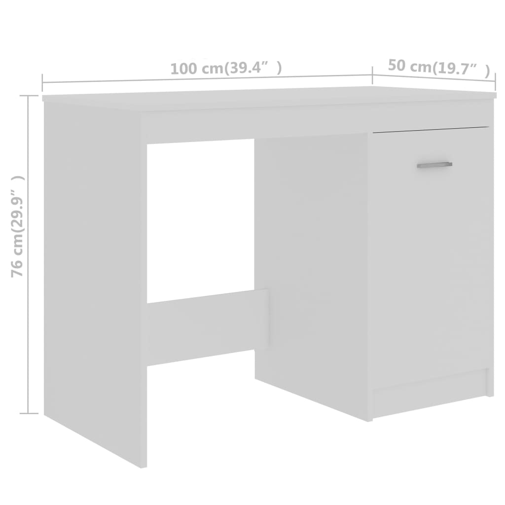 vidaXL Γραφείο Λευκό 140 x 50 x 76 εκ. από Επεξ. Ξύλο