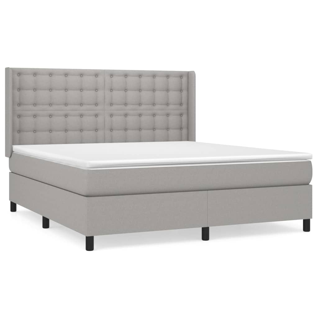 vidaXL Κρεβάτι Boxspring με Στρώμα Αν. Πράσινο 160x200εκ Υφασμάτινο