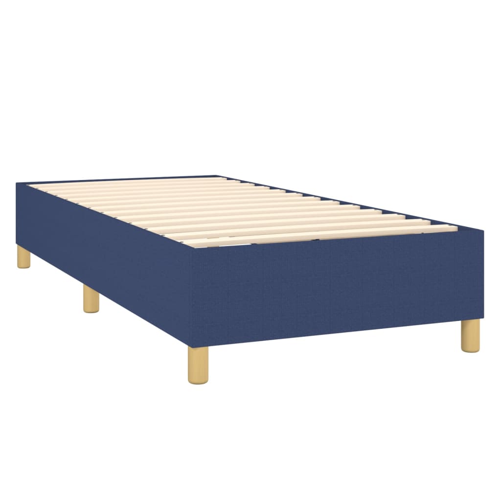 vidaXL Κρεβάτι Boxspring με Στρώμα Μπλε 80x200 εκ. Υφασμάτινο