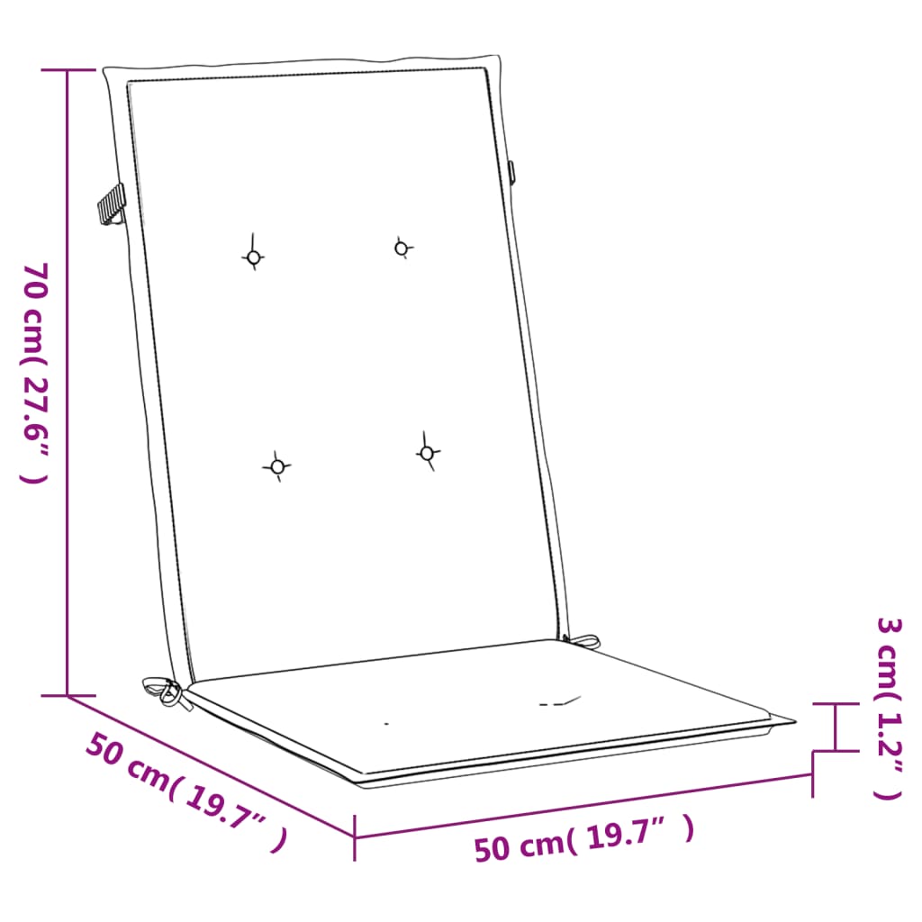 vidaXL Μαξιλάρια Καρέκλας Κήπου με Πλάτη 2 τεμ. Taupe 120x50x3 εκ.