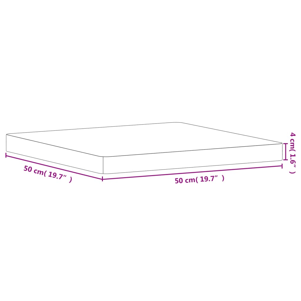 vidaXL Επιφάνεια Τραπεζιού Τετράγωνη 50 x 50 x 4 εκ. Μασίφ Ξύλο Οξιάς