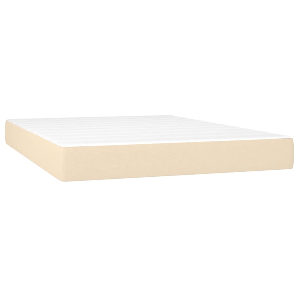 vidaXL Κρεβάτι Boxspring με Στρώμα Κρεμ 160x200 εκ. Υφασμάτινο