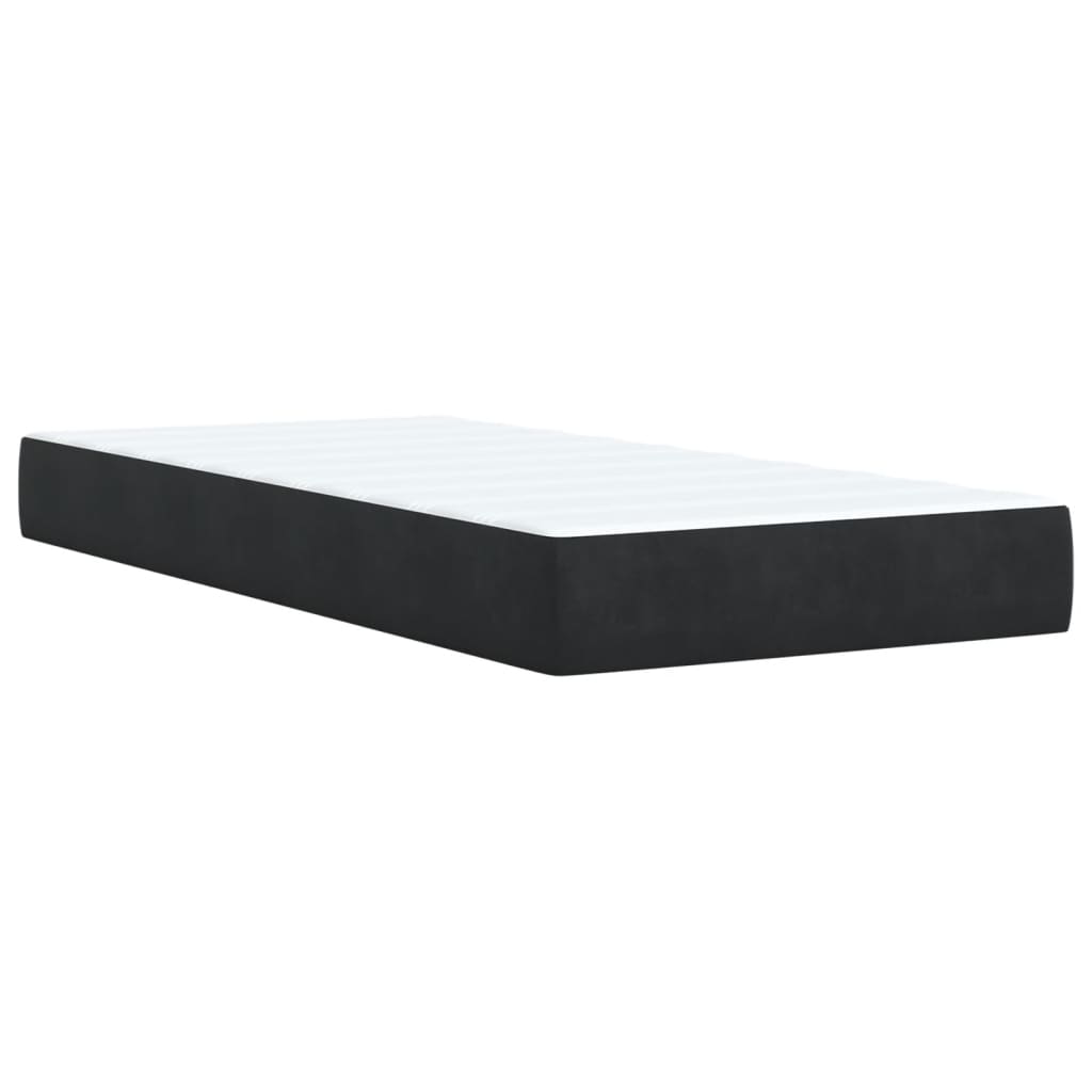 vidaXL Κρεβάτι Boxspring με Στρώμα Μαύρο 90x190 εκ. Βελούδινο