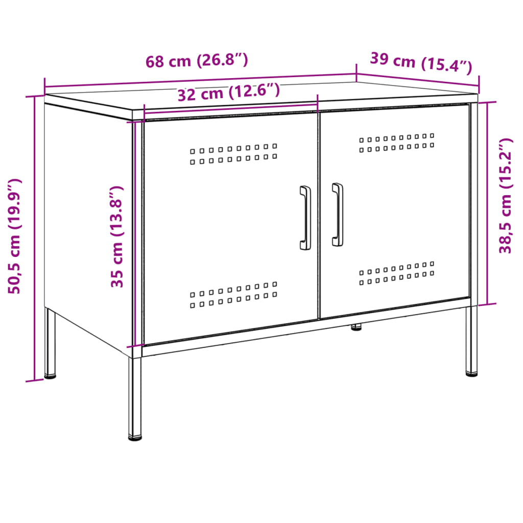 vidaXL Έπιπλο Τηλεόρασης Πράσινο Λαδί 68x39x50,5 εκ. από Ατσάλι