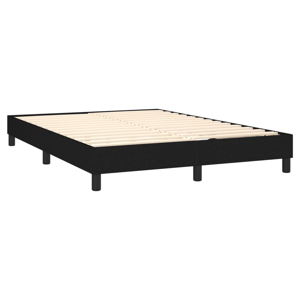 vidaXL Κρεβάτι Boxspring με Στρώμα Μαύρο 140x190 εκ. Υφασμάτινο