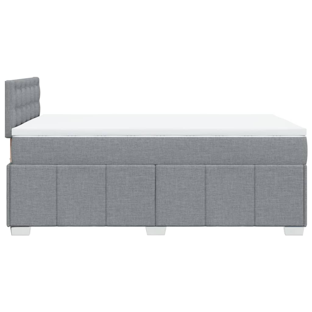 vidaXL Κρεβάτι Boxspring με Στρώμα Ανοιχτό Γκρι 120x200 εκ. Υφασμάτινο