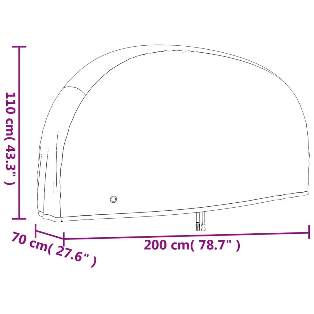 vidaXL Κάλυμμα Ποδηλάτου 200 x 70 x 110 εκ. 190T Oxford