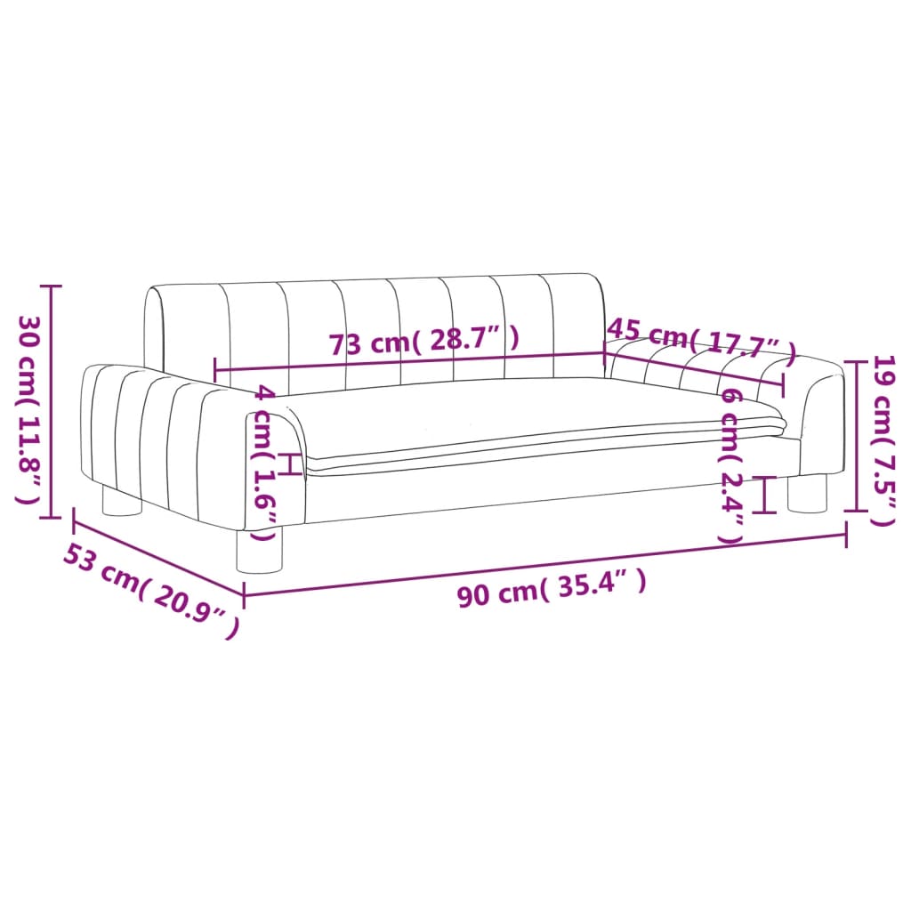 vidaXL Καναπές Παιδικός Καφέ 90 x 53 x 30 εκ. από Συνθετικό Δέρμα