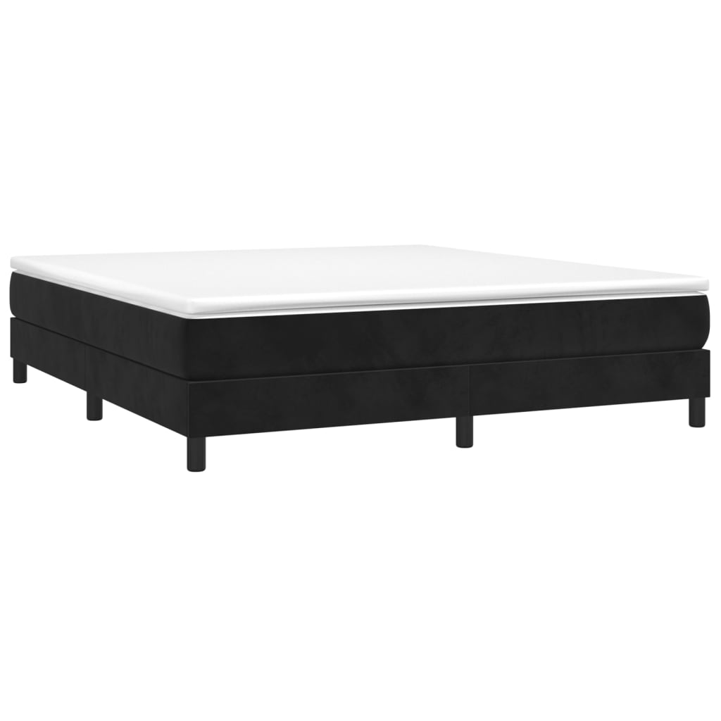 vidaXL Κρεβάτι Boxspring με Στρώμα Μαύρο 160x200 εκ. Βελούδινο