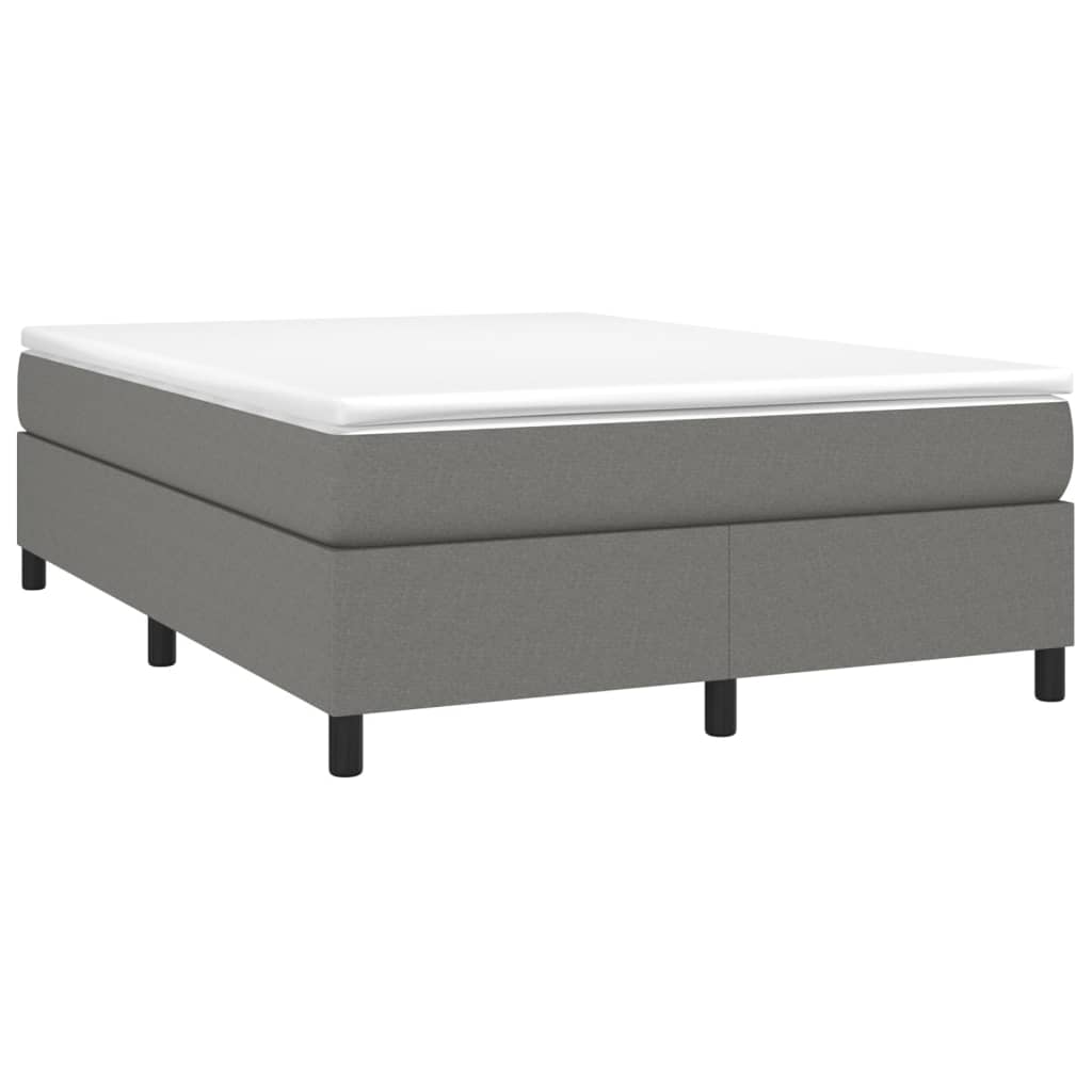 vidaXL Κρεβάτι Boxspring με Στρώμα Σκούρο Γκρι 140x190 εκ. Υφασμάτινο