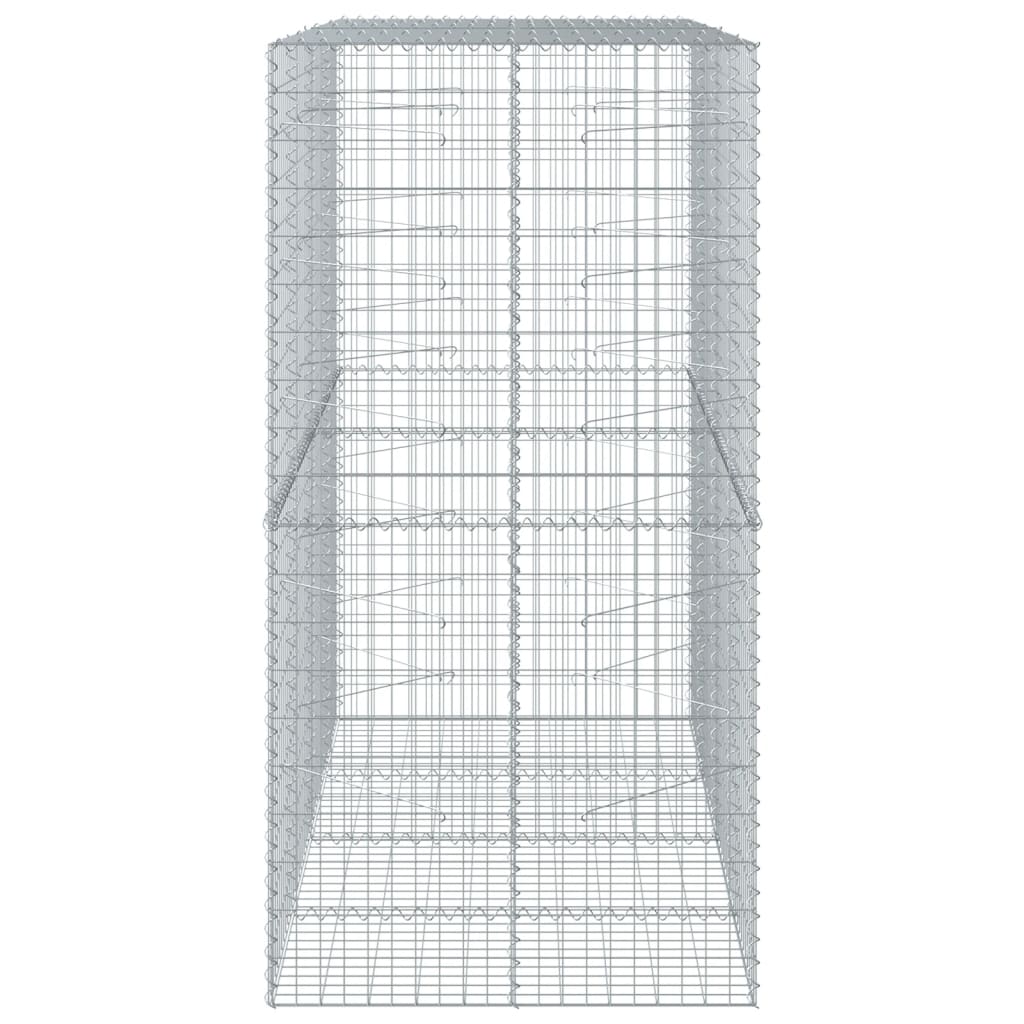 vidaXL Συρματοκιβώτιο με Κάλυμμα 200x100x200εκ από Γαλβανισμένο Χάλυβα