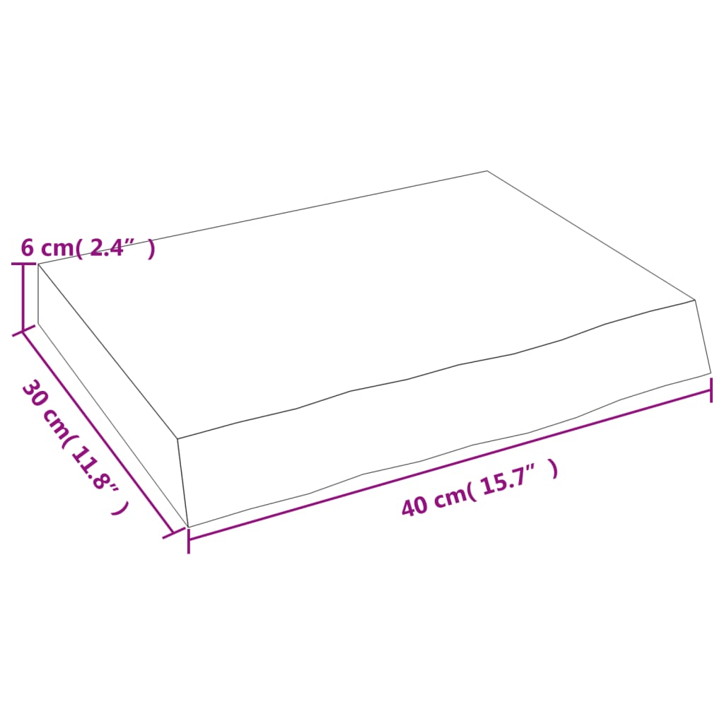 vidaXL Πάγκος Μπάνιου Αν. Καφέ 40x30x(2-6) εκ. Επεξεργ. Μασίφ Ξύλο