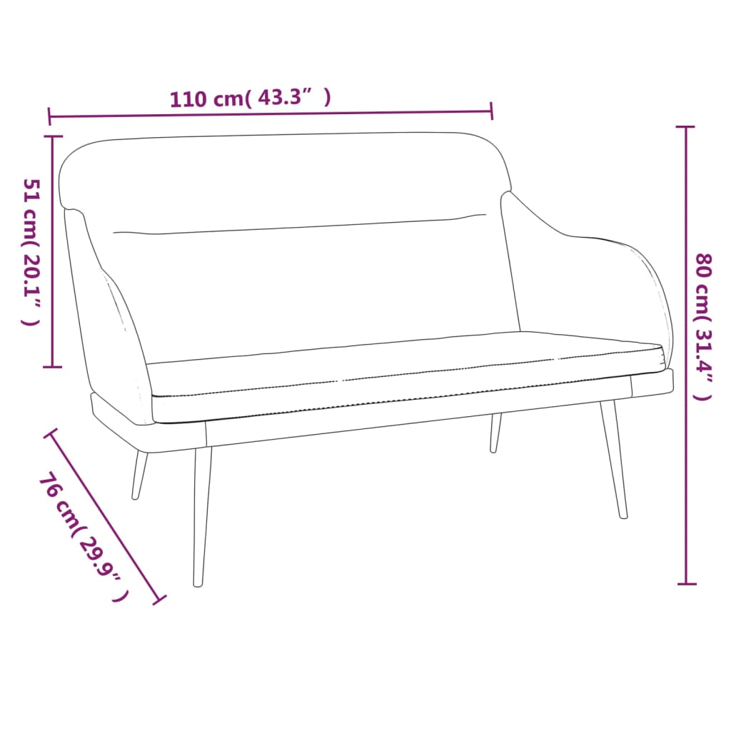 vidaXL Πάγκος Σκούρο Πράσινο 110x76x80 εκ. Βελούδινος