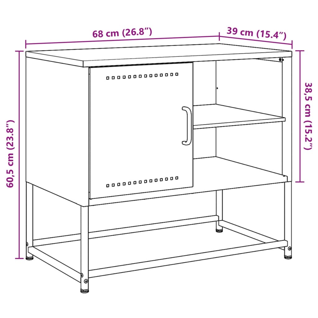 vidaXL Έπιπλο Τηλεόρασης Πράσινο Λαδί 100,5x39x60,5 εκ. από Ατσάλι