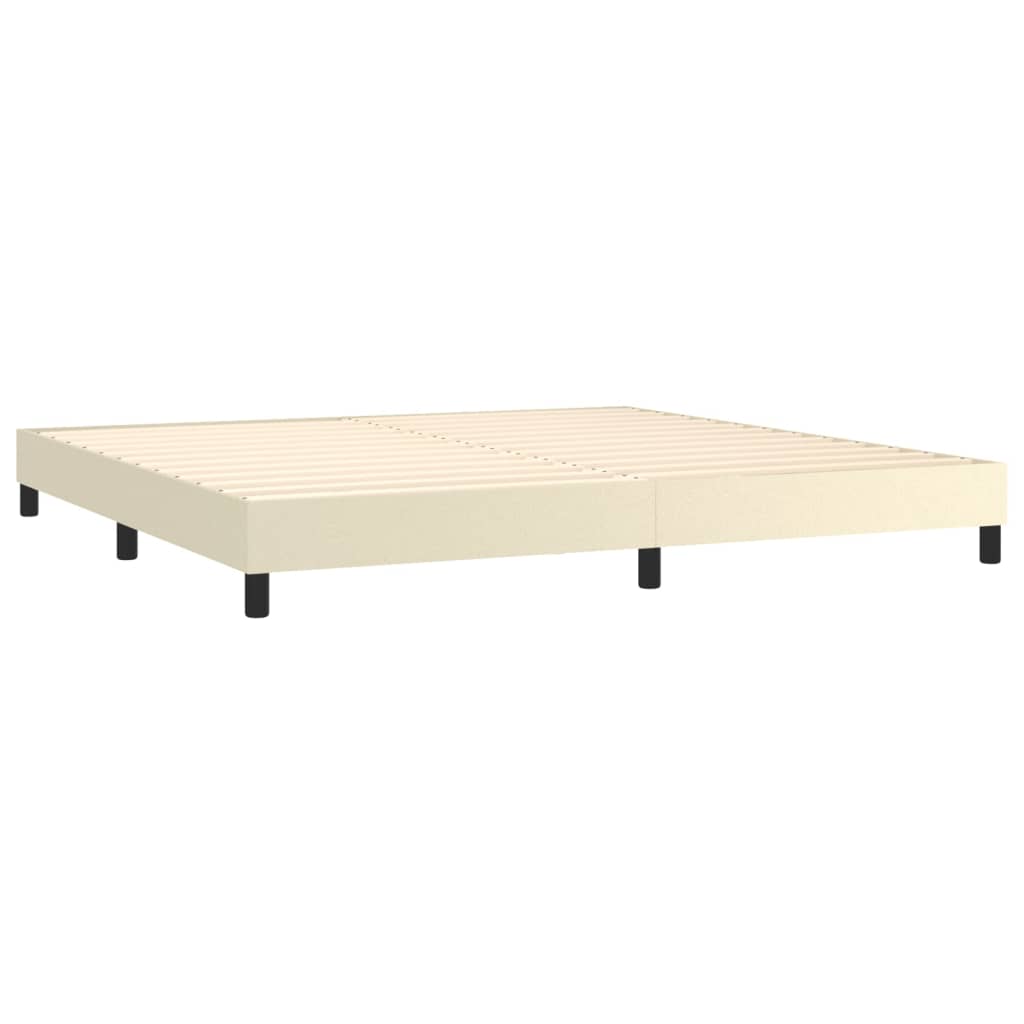 vidaXL Κρεβάτι Boxspring με Στρώμα Κρεμ 200x200 εκ. Συνθετικό Δέρμα