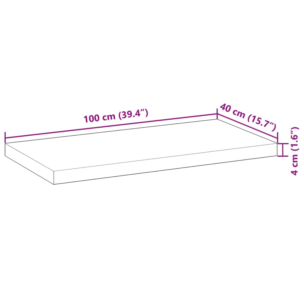 vidaXL Επιφάνεια Τραπεζιού Ορθογώνια 100x40x4 εκ. Μασίφ Ξύλο Ακακίας