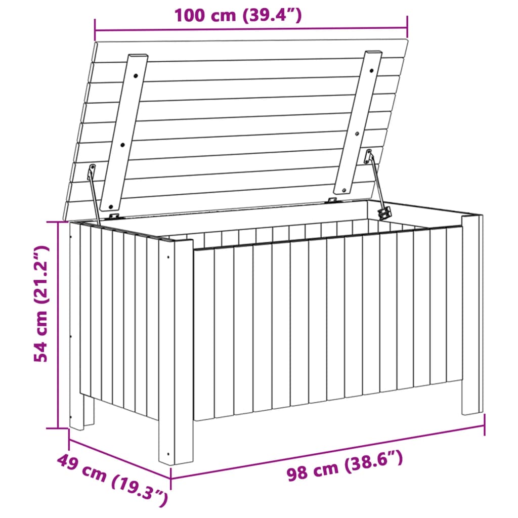 vidaXL Κουτί Αποθήκευσης με Καπάκι RANA Λευκό 100x49x54εκ. Μασίφ Πεύκο