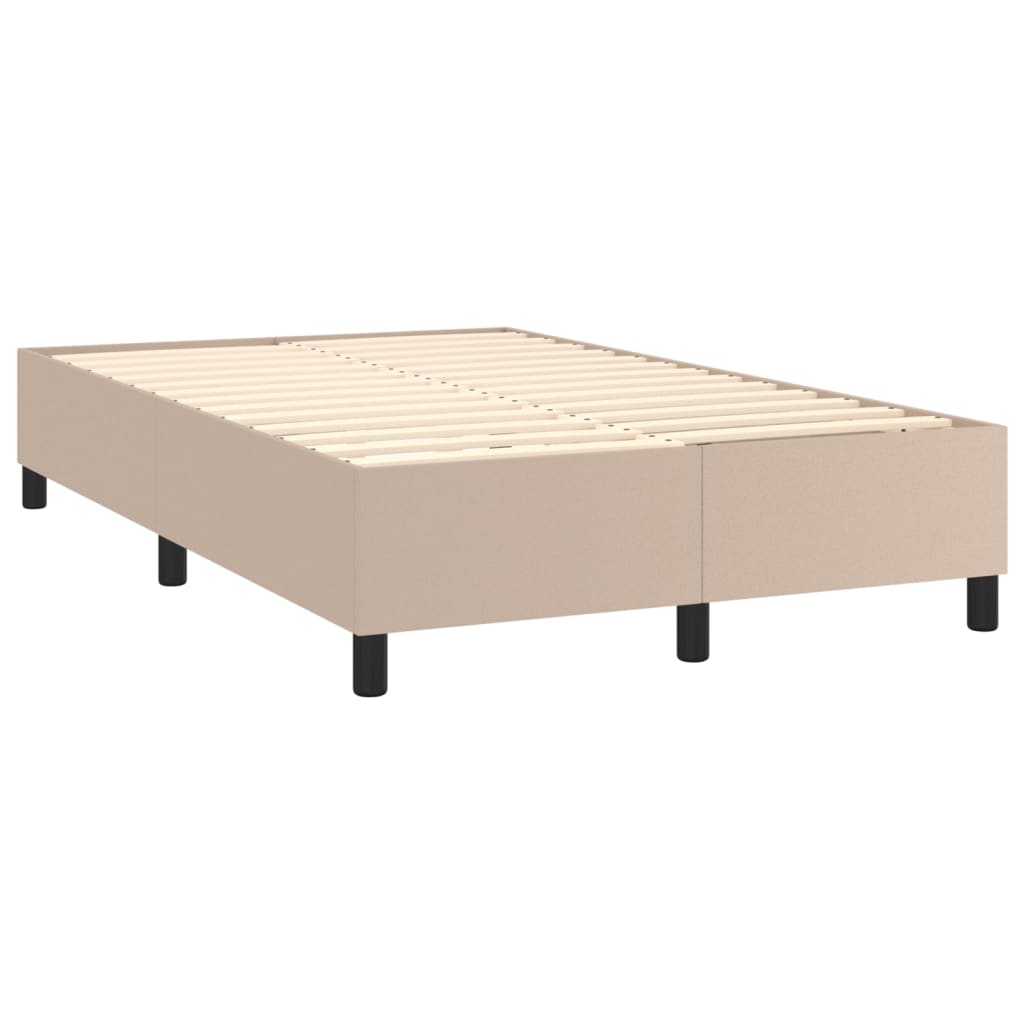 vidaXL Κρεβάτι Boxspring με Στρώμα Καπουτσίνο 120x200εκ.από Συνθ.Δέρμα