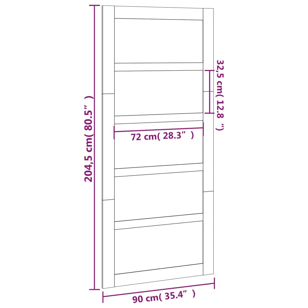 vidaXL Πόρτα Αχυρώνα 90x1,8x204,5 εκ. από Μασίφ Ξύλο Πεύκου