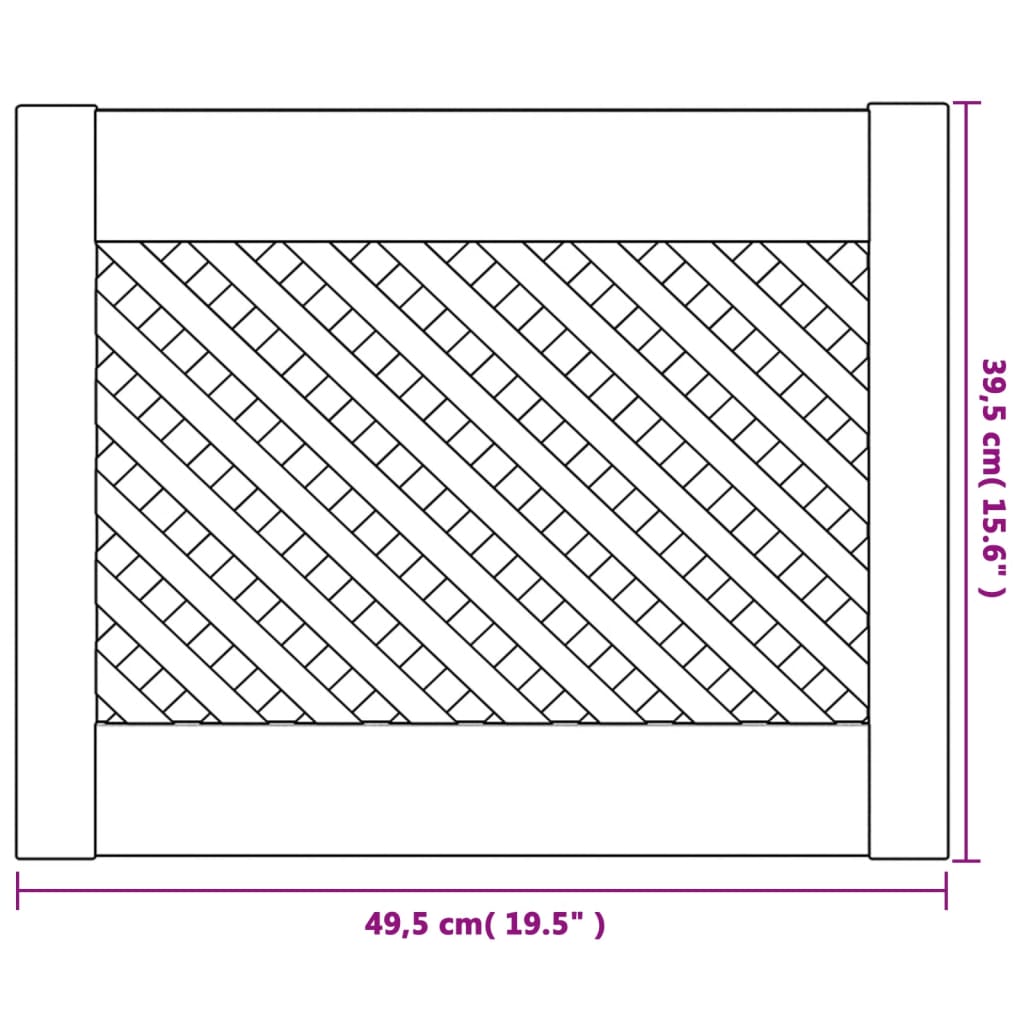 vidaXL Πορτάκια με Πλέγμα 2 Τεμ. 49,5x39,5 εκ. από Μασίφ Ξύλο Πεύκου