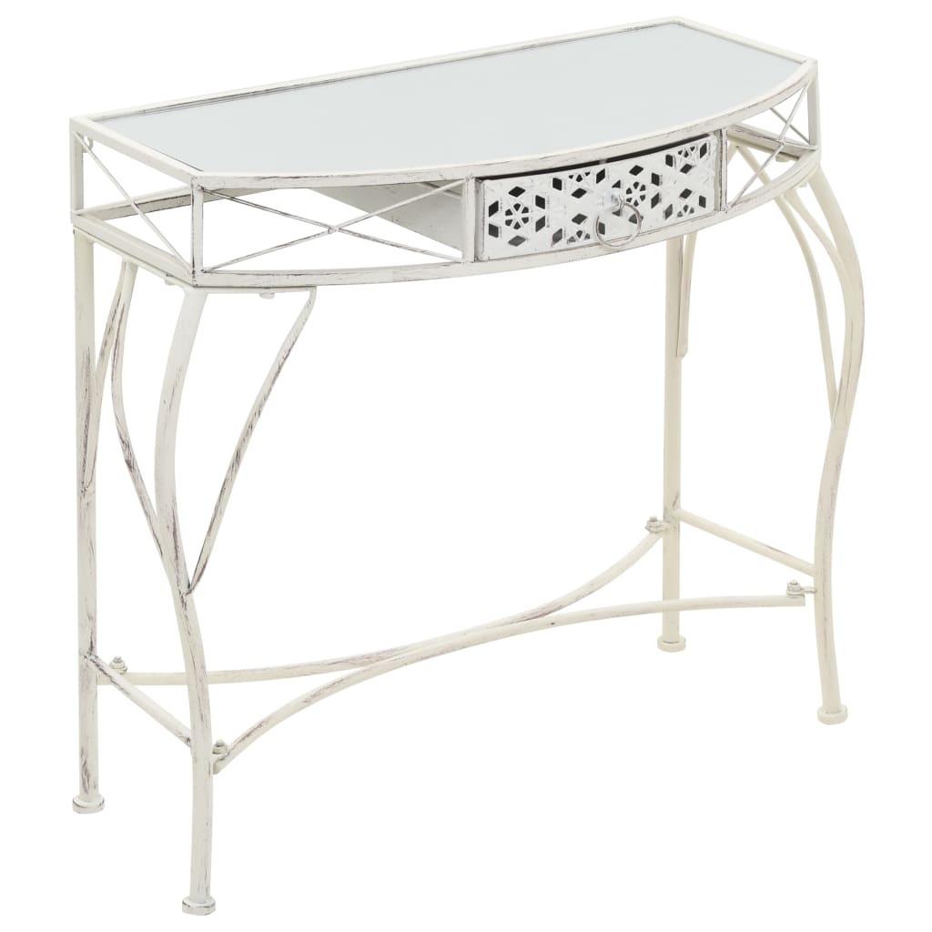 vidaXL Βοηθητικό Τραπέζι Γαλλικό Στιλ Λευκό 82 x 39 x 76 εκ. Μεταλλικό