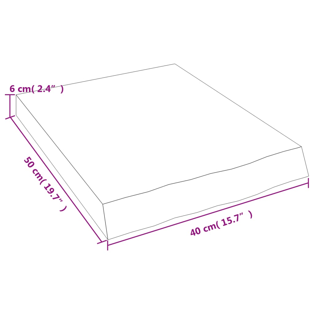 vidaXL Ράφι Τοίχου Σκούρο Καφέ 40x50x(2-6) εκ. Επεξ. Μασίφ Ξύλο Δρυός