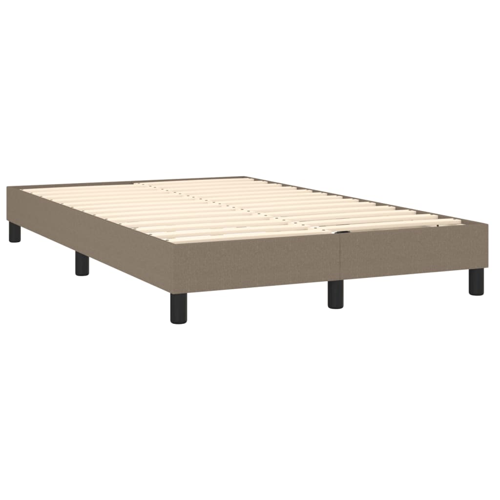 vidaXL Κρεβάτι Boxspring με Στρώμα & LED Taupe 120x190 εκ. Υφασμάτινο