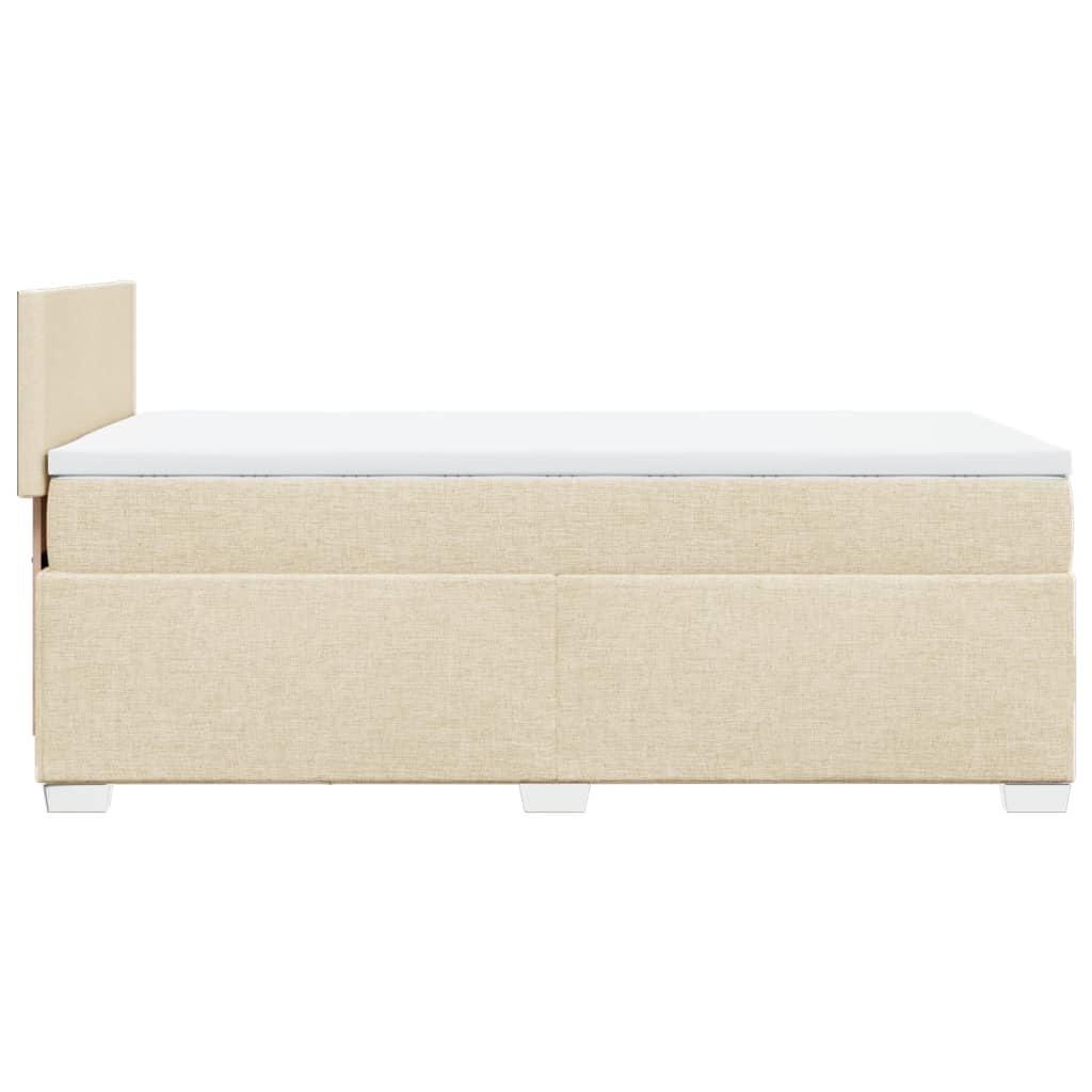 vidaXL Κρεβάτι Boxspring με Στρώμα Κρεμ 100 x 200 εκ. Υφασμάτινο