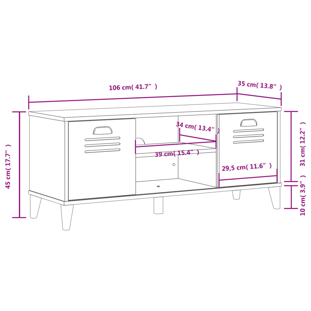 vidaXL Παπουτσοθήκη VIKEN Ανθρακί Γκρι 106x35x45 εκ. από Επεξεργ. Ξύλο