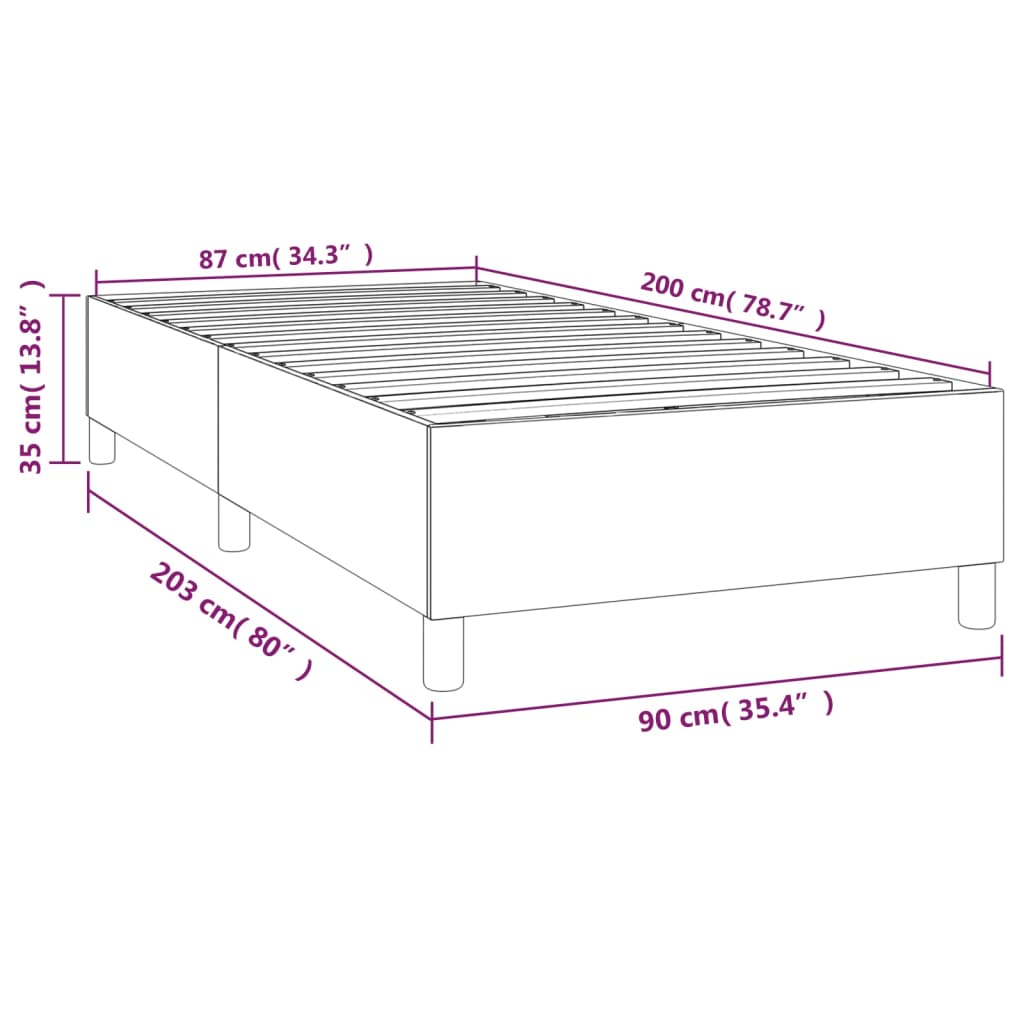 vidaXL Πλαίσιο Κρεβατιού Taupe 90x200 εκ. Υφασμάτινο