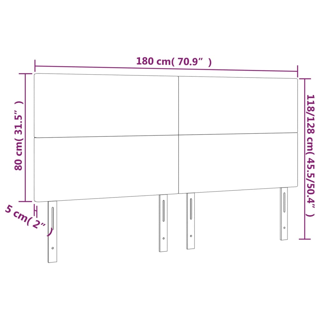 vidaXL Κεφαλάρια Κρεβατιού 4 τεμ. Σκούρο Καφέ 90x5x78/88εκ. Υφασμάτινο