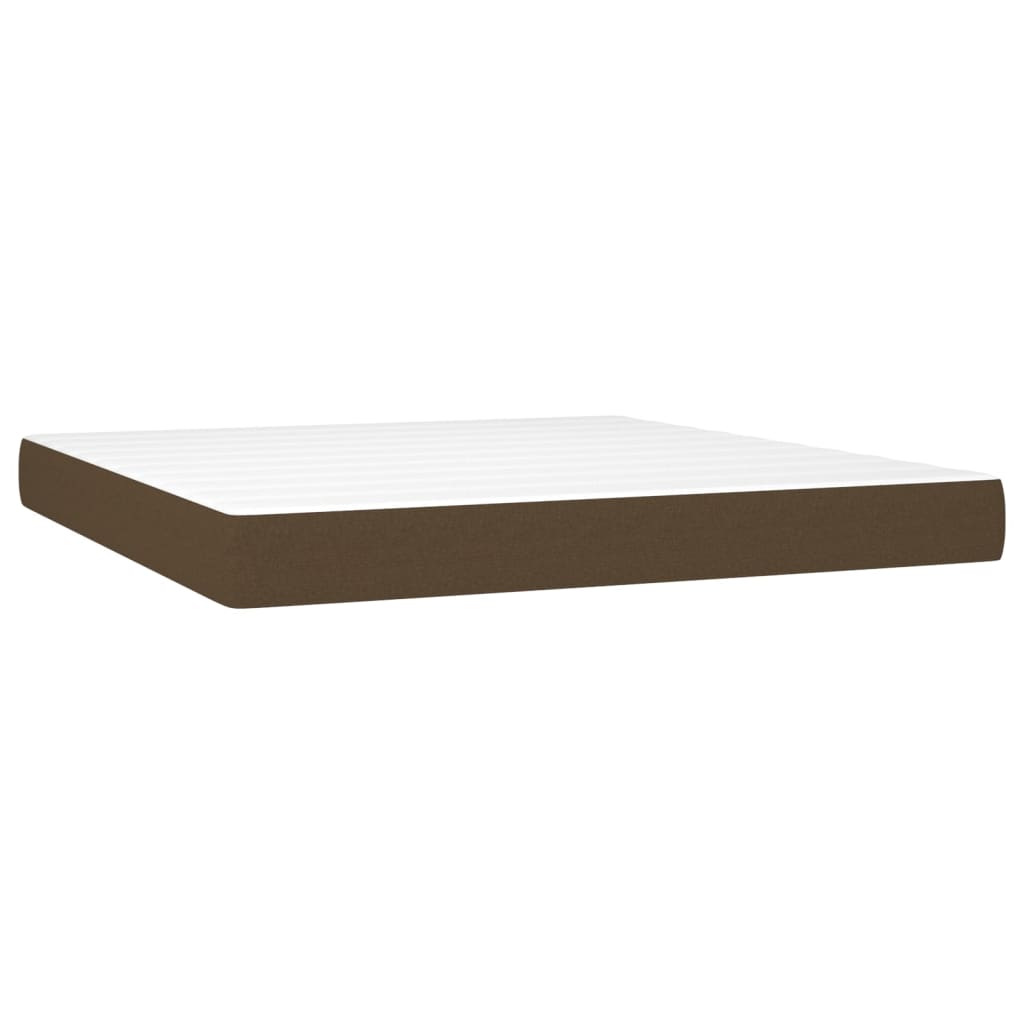 vidaXL Κρεβάτι Boxspring με Στρώμα Σκούρο Καφέ 180x200 εκ Υφασμάτινο