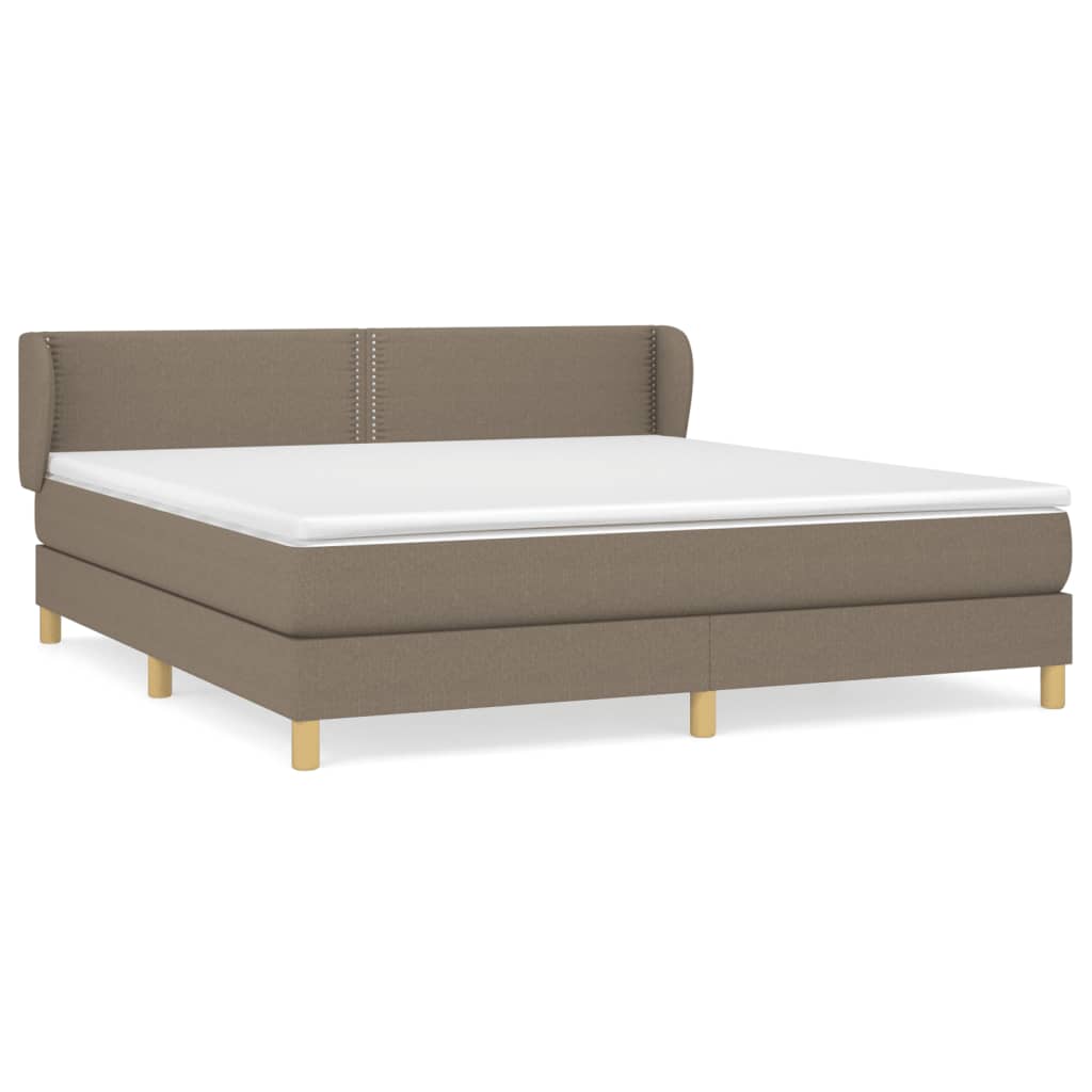 vidaXL Κρεβάτι Boxspring με Στρώμα Taupe 180x200 εκ. Υφασμάτινο