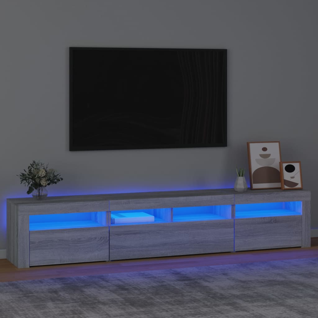 vidaXL Έπιπλο Τηλεόρασης με LED Γκρι Sonoma 210 x 35 x 40 εκ.