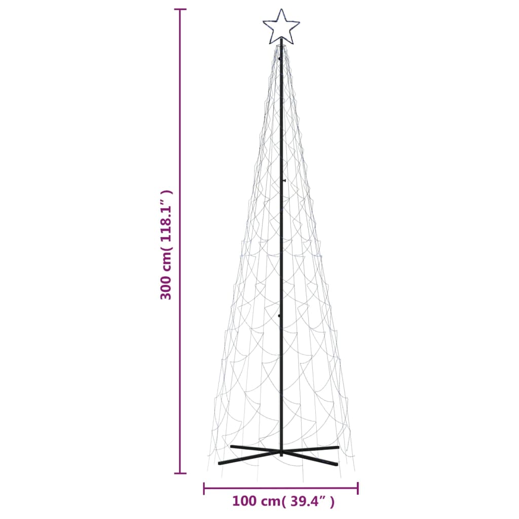 vidaXL Χριστουγεννιάτικο Δέντρο Κώνος 500 LED Μπλε 100 x 300 εκ.