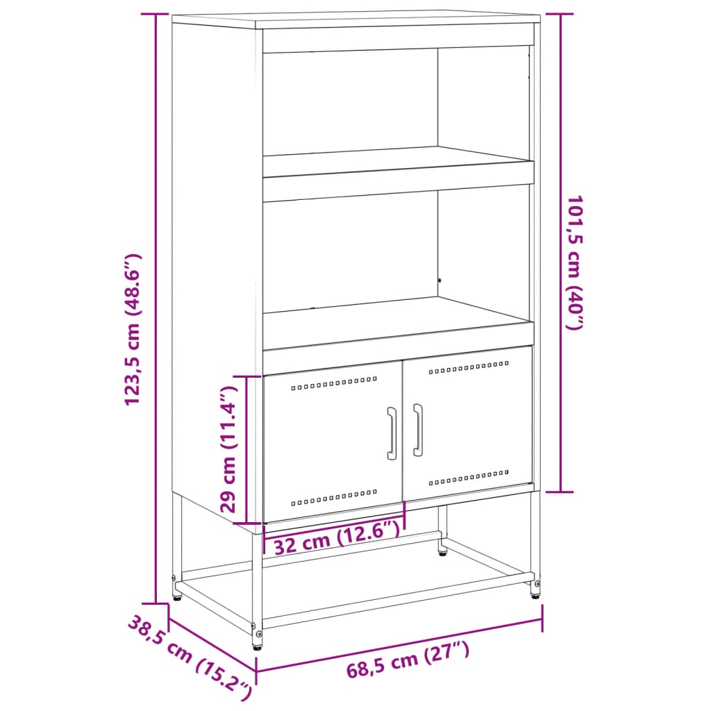 vidaXL Έπιπλο Τηλεόρασης Ανθρακί 100,5x39x60,5 εκ. από Ατσάλι