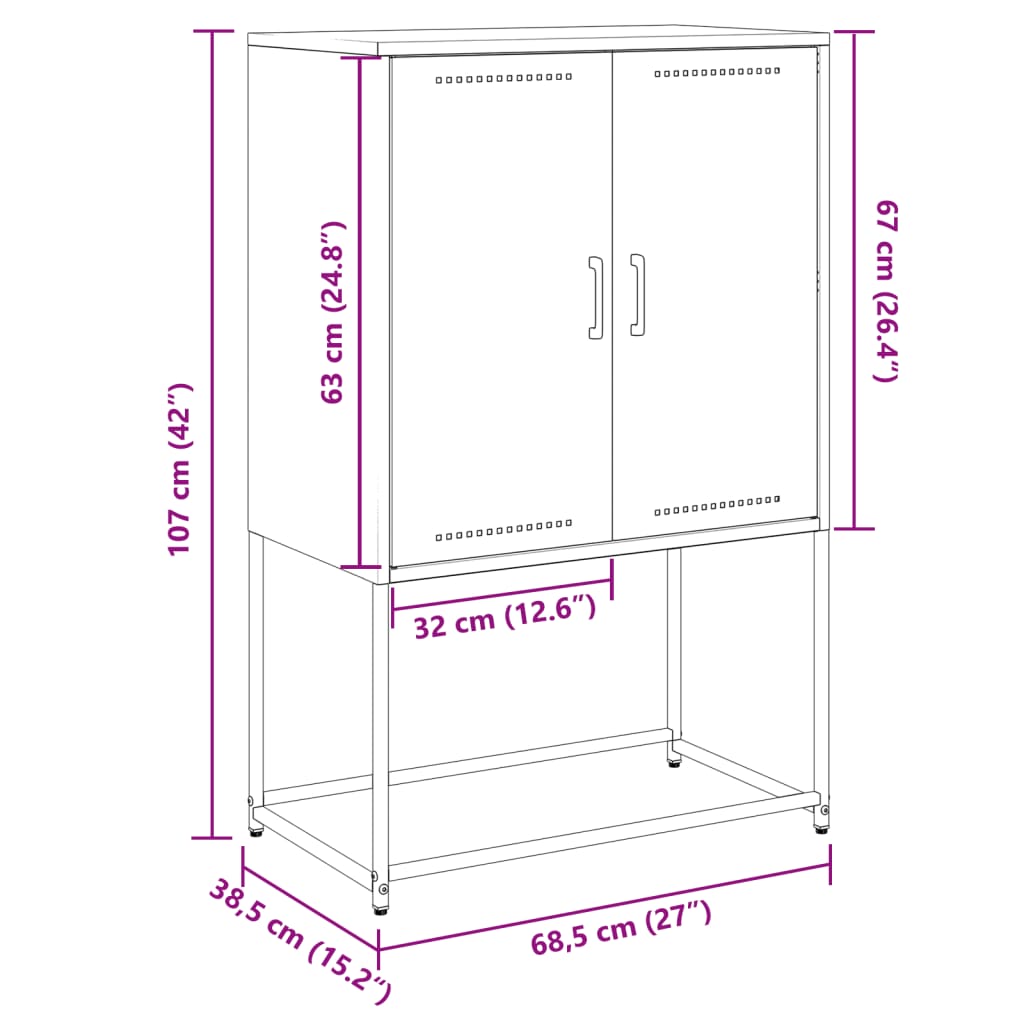 vidaXL Έπιπλο Τηλεόρασης Πράσινο Λαδί 100,5x39x60,5 εκ. από Ατσάλι