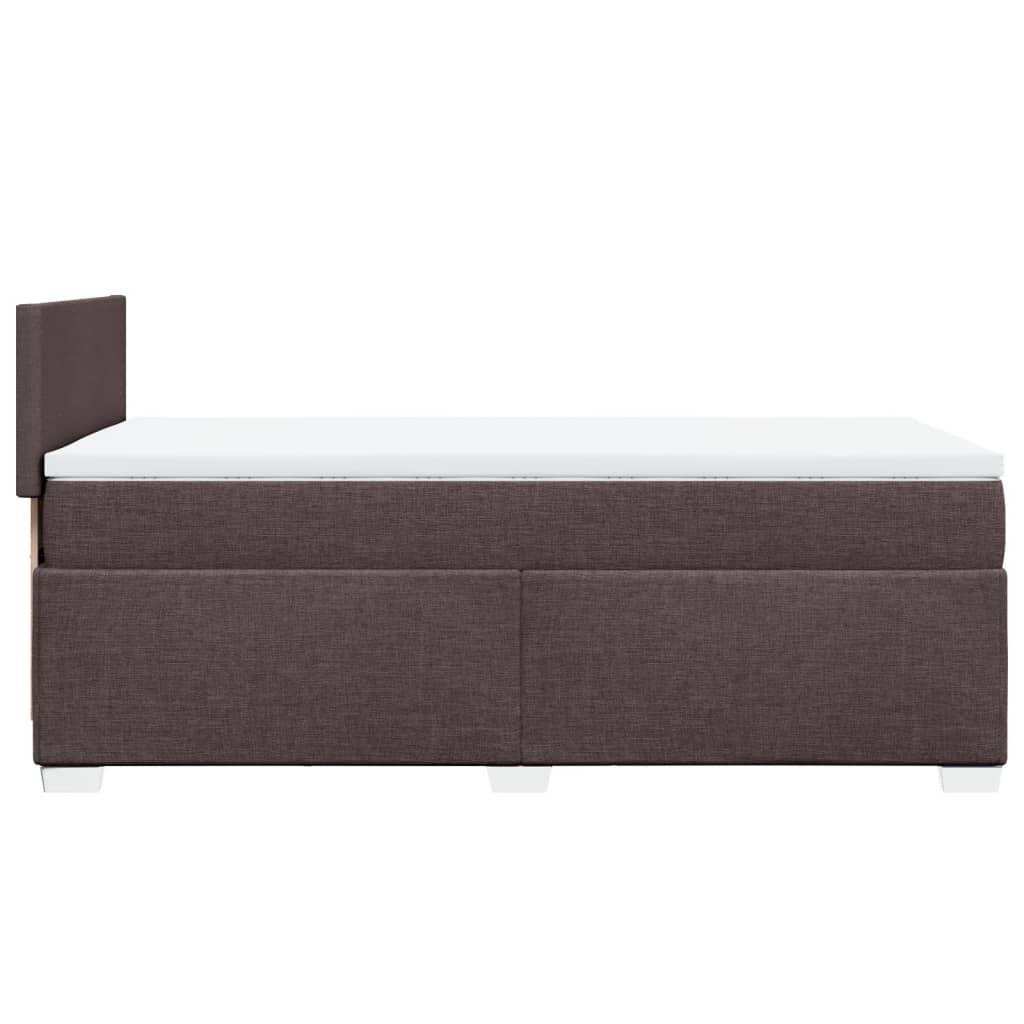 vidaXL Κρεβάτι Boxspring με Στρώμα Σκούρο Καφέ 100x200 εκ. Υφασμάτινο