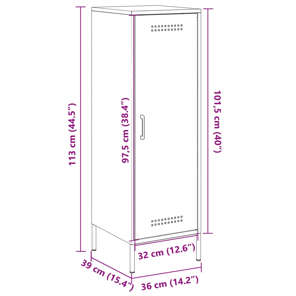 vidaXL Ντουλάπι Μουσταρδί 36x39x113 εκ. από Ατσάλι