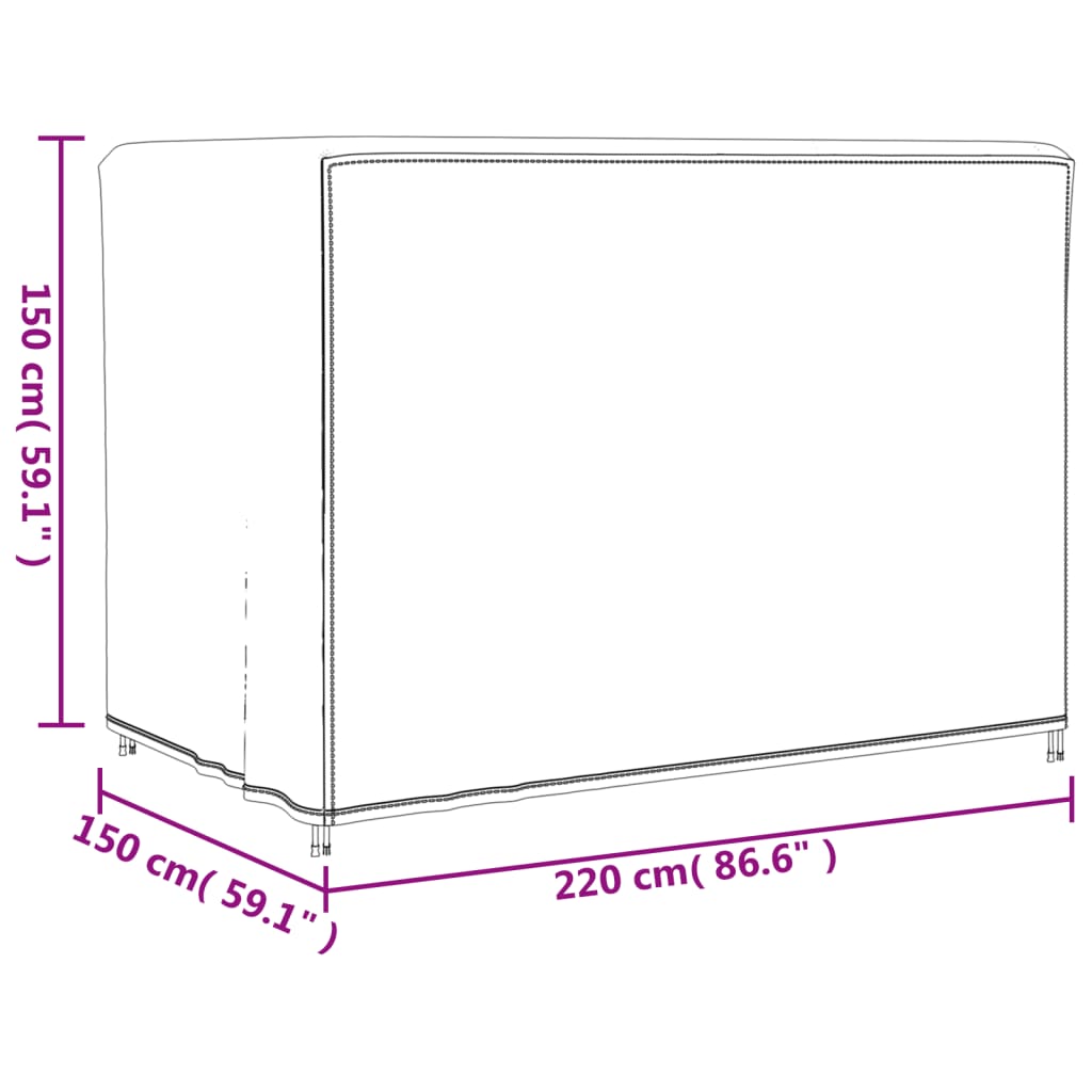 vidaXL Κάλυμμα Κούνιας Κήπου Μαύρο 220x150x150 εκ. 420D Oxford