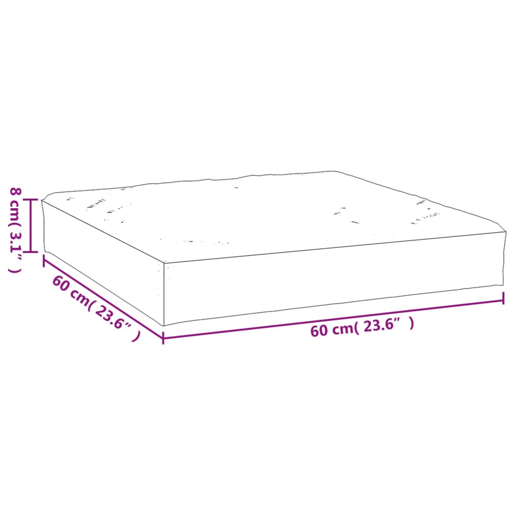 vidaXL Μαξιλάρια Παλέτας Αν. Μπλε 60 x 60 x 8 εκ. από Ύφασμα Oxford