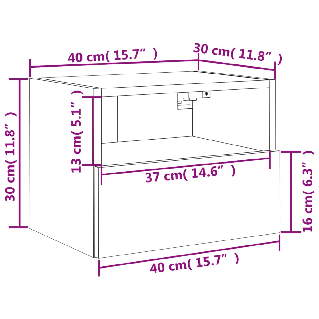 vidaXL Έπιπλα Τοίχου Τηλεόρασης 2 τεμ. Λευκά 40x30x30 εκ. Επεξ. Ξύλο