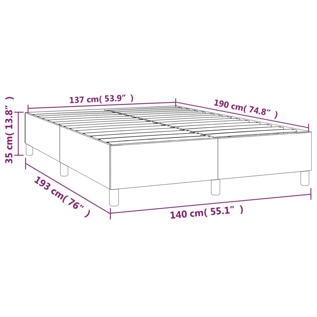 vidaXL Πλαίσιο Κρεβατιού Σκούρο Πράσινο 140 x 190 εκ. Βελούδινο