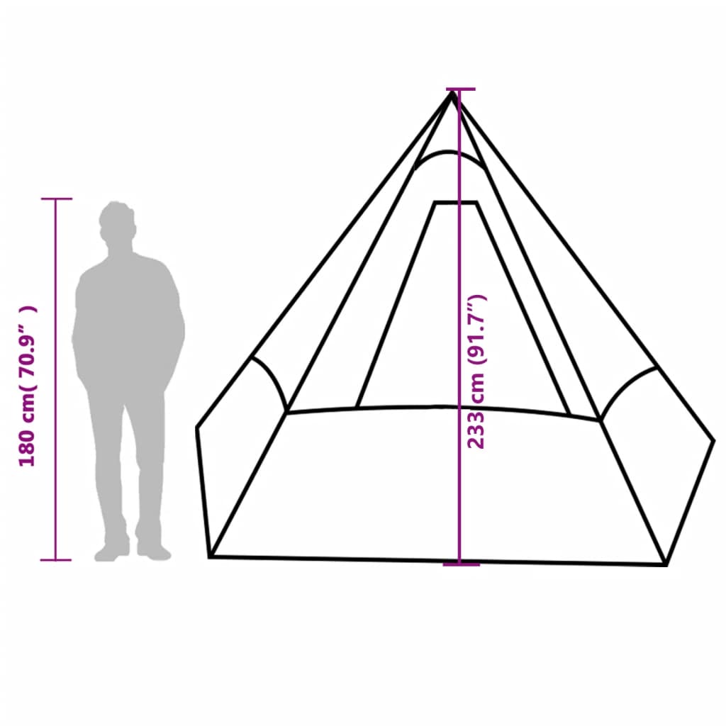 vidaXL Σκηνή Κάμπινγκ Tipi 7 Ατόμων Αδιάβροχη Μπλε