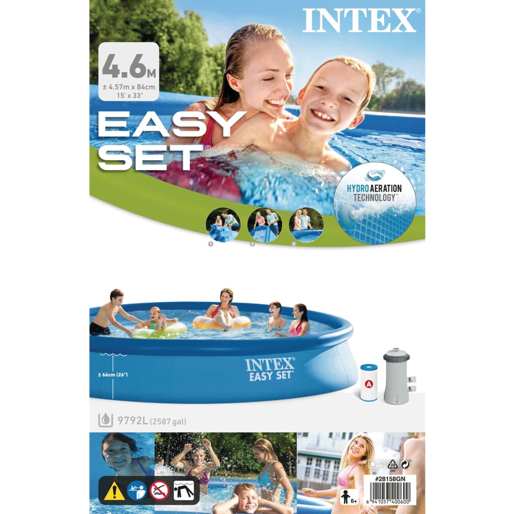 Intex Πισίνα Easy Set 457 x 84 εκ. με Σύστημα Φιλτραρίσματος