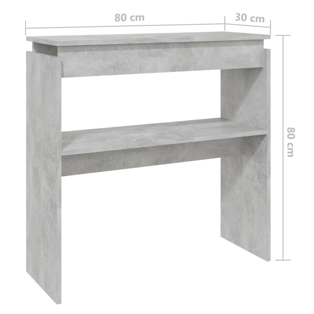 vidaXL Τραπεζάκι Κονσόλα Γκρι Σκυρ. 80 x 30 x 80 εκ. από Επεξ. Ξύλο