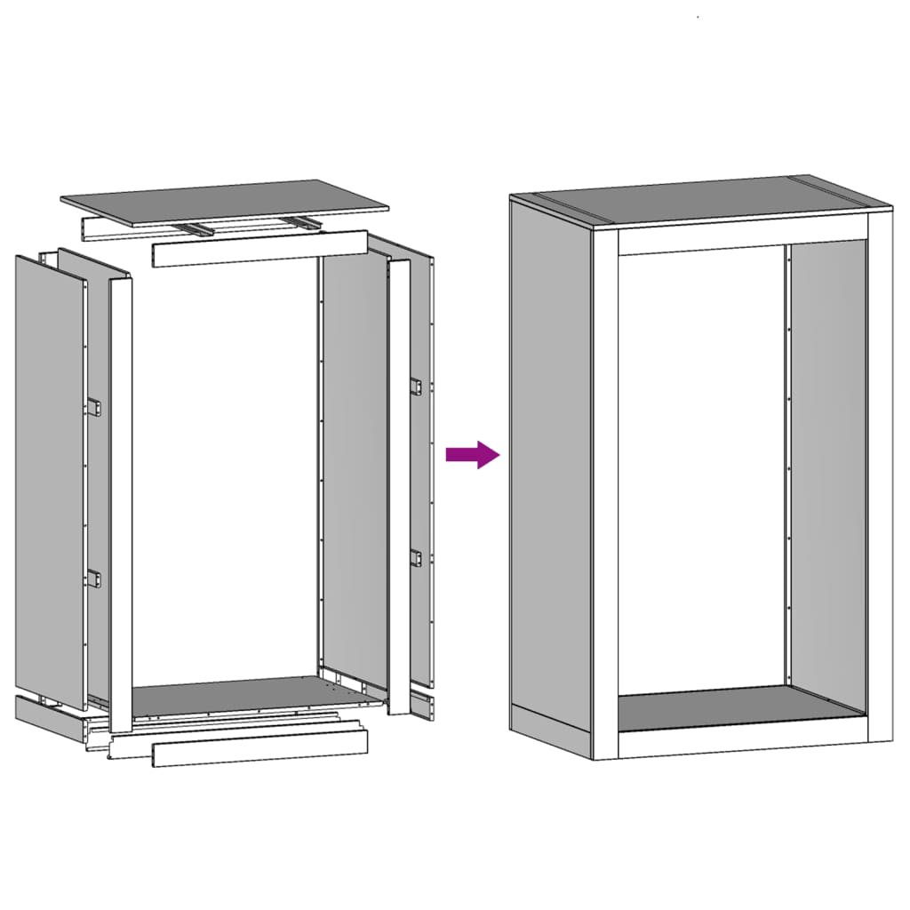 vidaXL Ράφι Καυσόξυλων 60x40x100 εκ. Ατσάλι Σκληρυθέν Αέρα