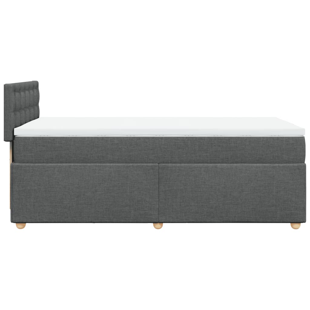 vidaXL Κρεβάτι Boxspring με Στρώμα Σκούρο Γκρι 90x190 εκ. Υφασμάτινο